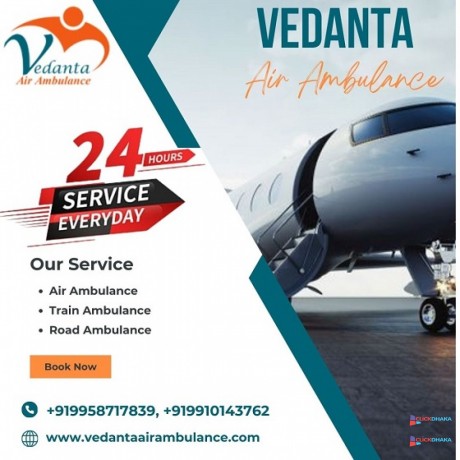 take-vedanta-air-ambulance-service-in-gorakhpur-with-hi-tech-icu-setup-at-affordable-price-big-0