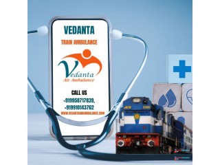 Hire Luxurious Vedanta Train Ambulance Service in Hyderabad with Medical Equipment