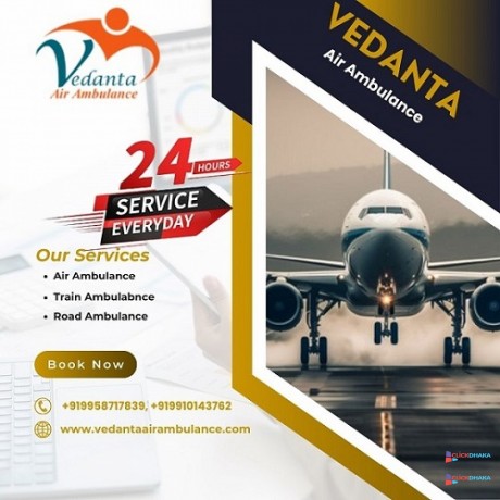 hire-vedanta-air-ambulance-service-in-bagdogra-with-complicated-free-healthcare-big-0