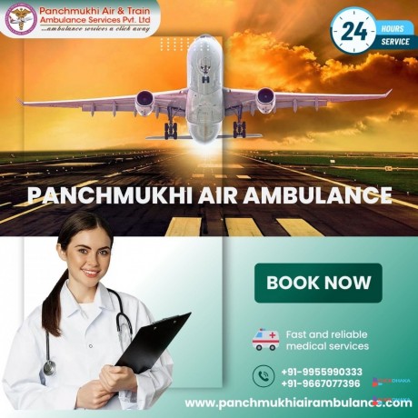 get-cost-effective-and-reliable-panchmukhi-air-and-train-ambulance-services-in-varanasi-with-medical-support-big-0