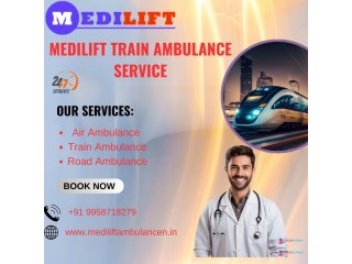 Medilift Train Ambulance Service in Gorakhpur for healthier Transfer Services is available