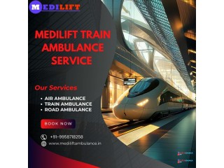 Get Medilift Train Ambulance Service in Jabalpur with a modern ICU set-up