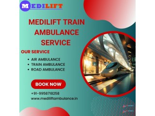 Hire the Medilift Train Ambulance Services in Raipur with life saving medical tools