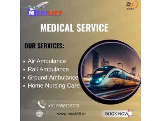 Medilift Train Ambulance in Patna is the safest mode of Medical Transport