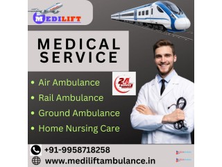 Hire the Medilift train ambulance service in Patna to transport patient services