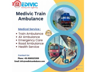 Medivic Train Ambulance service in Patna is operated in a Well-Equipped Transport