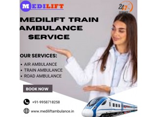 Medilift Train Ambulance Service in Dibrugarh has a superior medical department